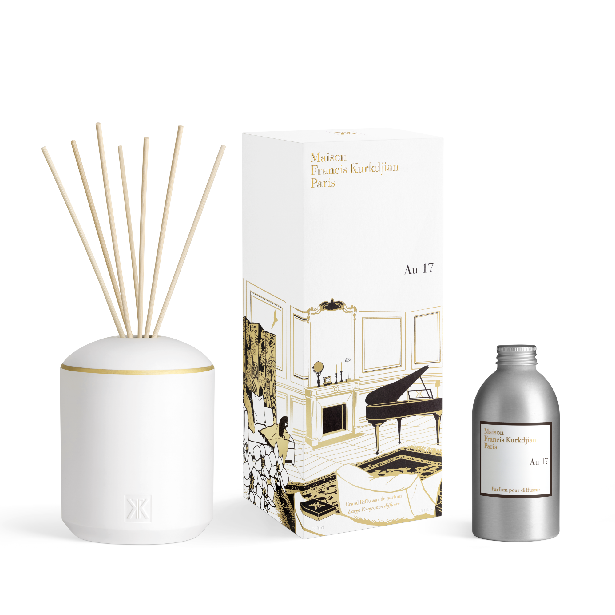 Au 17, 10.1 fl.oz. & 9 reeds, hi-res, Fragrance diffuser