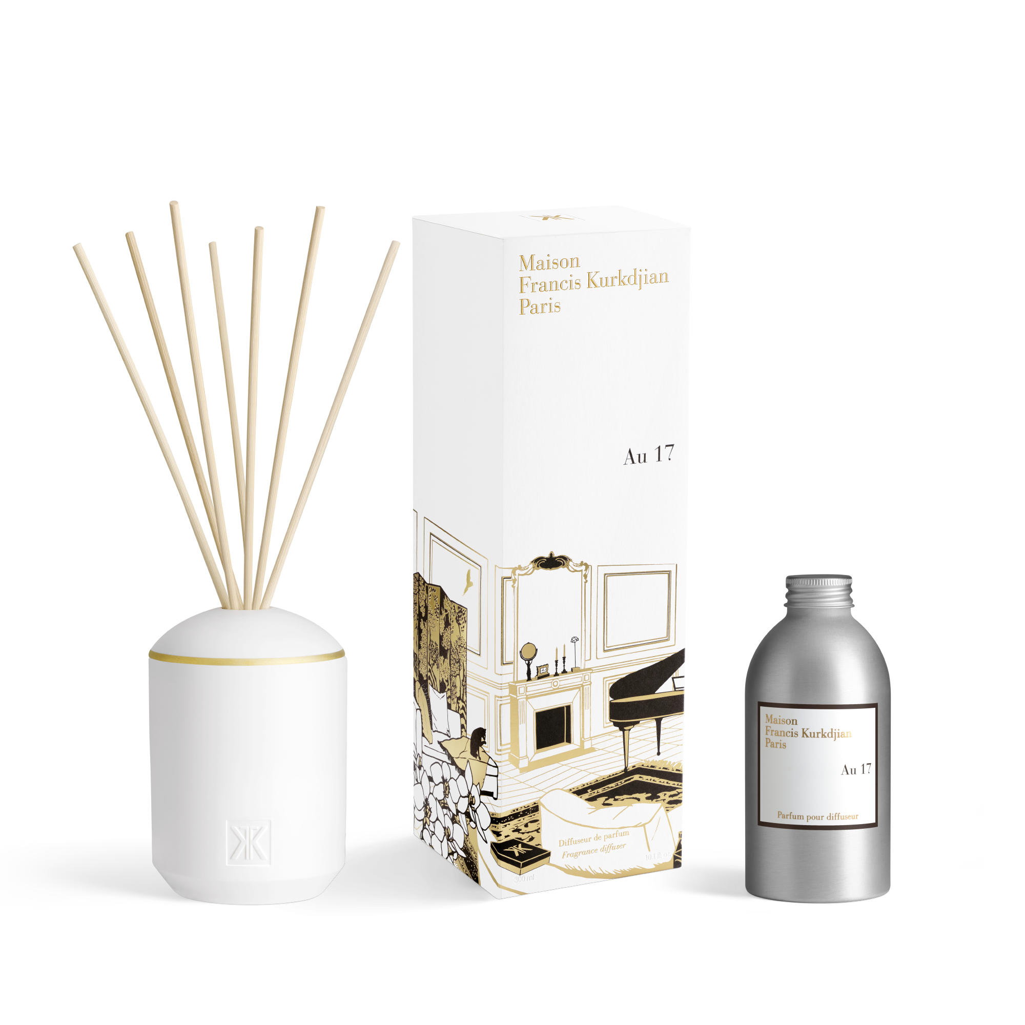 Au 17, 10.1 fl.oz. & 7 reeds, hi-res, Fragrance diffuser